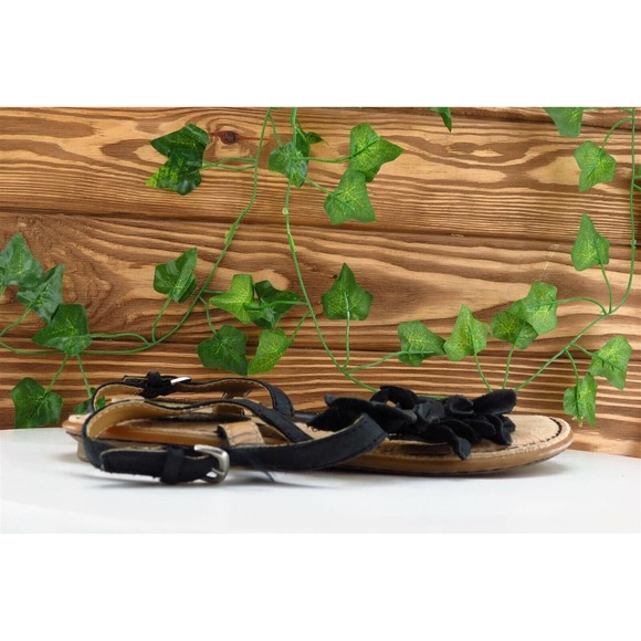 Born Concept Sz 6 M Black Thong‎ Leather Women Sandals - Picture 4 of 7